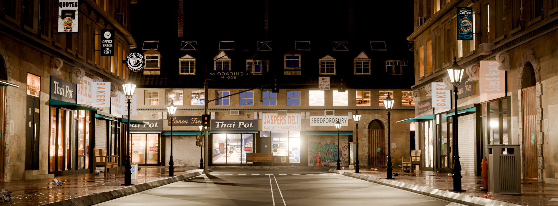 Untersuchung prozeduraler und assetbasierter Workflows zur Erstellung realistischer urbaner 3D-Szenen für die Filmproduktion in Blender